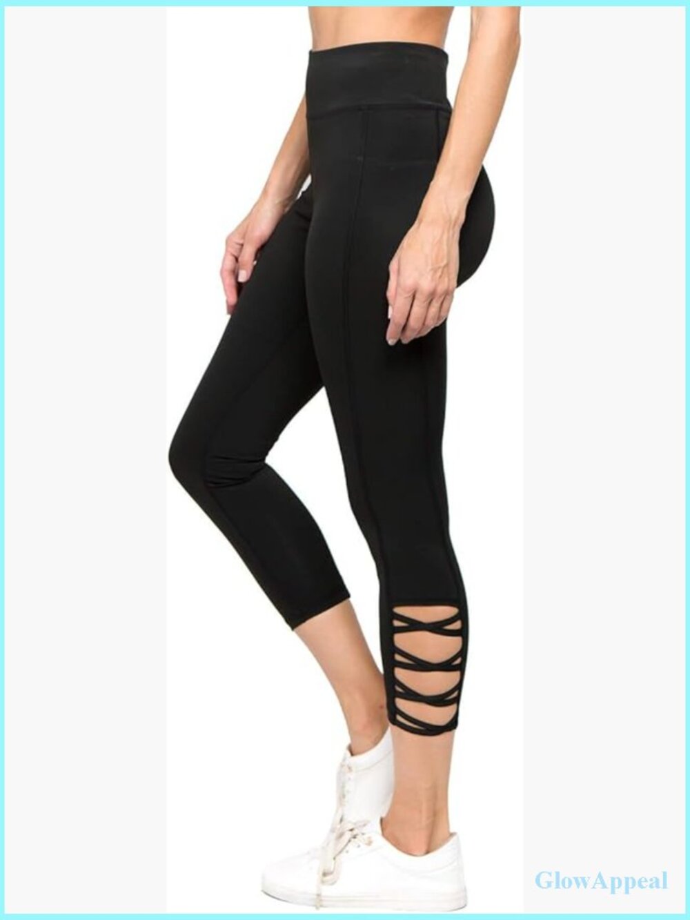 High Waist Lattice Ankle Cutout Workout Leggings